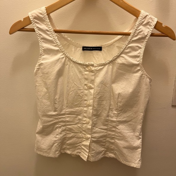 Brandy Melville White Button Up Blouse - Picture 4 of 5